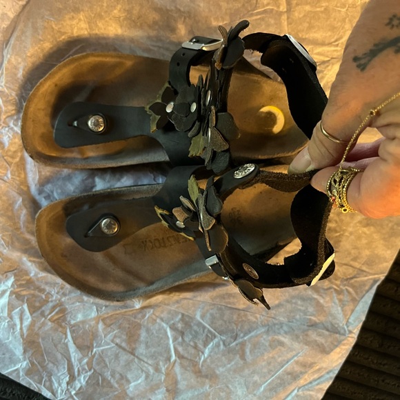 RARE Birkenstock Gizeh High Flower Sandals Ankle Straps Size euro36/us6 - Picture 7 of 10